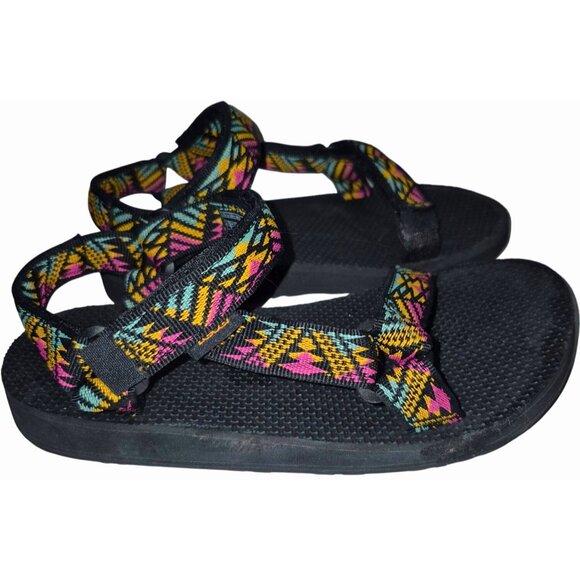 Teva Kids 3y Multicolor Patterned Strap Sandals Adjustable Hiking Outdoor Footwe - Picture 1 of 10